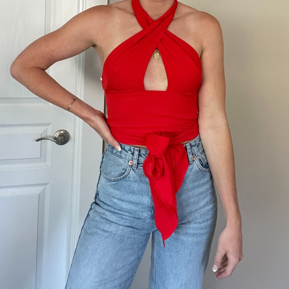 Revolve Superdown “Jennifer Wrap Top”